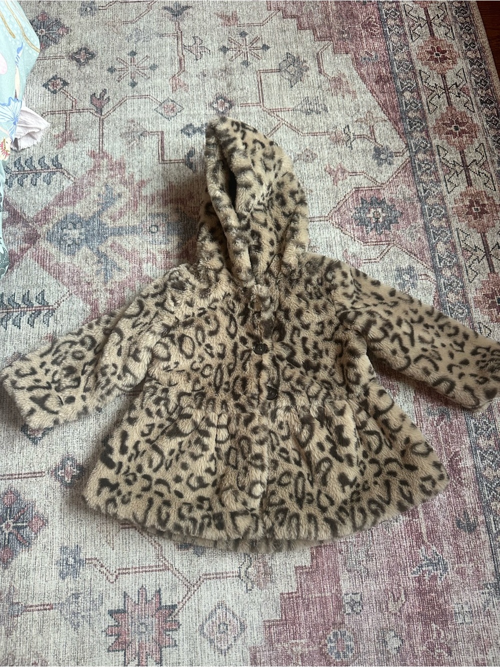 First Impressions - Leopard Faux-Fur Hooded Coat for Baby (18M)